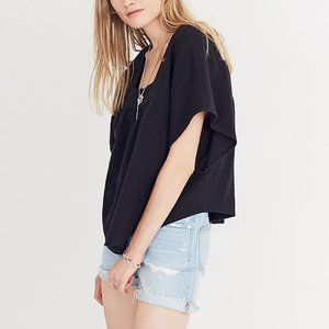 Madewell Texture & Thread Butterfly Top Black Size S